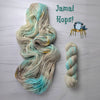 Jamal Hops - Hand dyed Variegated yarn, Fingering Weight, inspired by Dungeon Crawler Carl book series - grey brown light blue speckled