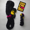 Dungeon Crawler - Hand dyed Assigned Pooling yarn, Fingering Weight, inspired by Dungeon Crawler Carl book series - Black with pops of yellow and magenta pink