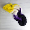 Think Outside the Box - nonbinary flag - Hand dyed variegated yarn - yellow white purple black -  gay pride LGBTQ