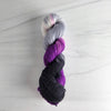 I'd Rather Eat Cake - asexual flag - Hand dyed variegated yarn - purple white grey black -  gay pride LGBTQ