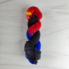 Enough to Go Around - Polyamory flag - Hand dyed variegated yarn - red blue black gold-   gay pride LGBTQ