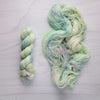 Dew Drop - Hand dyed deconstructed variegated yarn - Merino Fingering to worsted pastel green