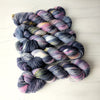 You Look Like Clara Bow - Hand dyed yarn - Taylor Swift inspired - dark grey pink yellow blue grey