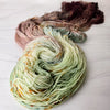 Marsh - Hand dyed variegated palindrome yarn - brown cream green neutral earthy colors with speckles