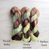 Marsh - Hand dyed variegated palindrome yarn - brown cream green neutral earthy colors with speckles