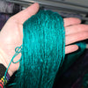 Cultivated Silk Perfect Teal colorway - Ready to ship yarn - wool free yarn made from 100% grade A mulberry silk fingering sock weight- 100g each 437 yards each teal blue green tonal