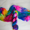 Love Yourself - Hand dyed yarn, rainbow of fuchsia magenta yellow blue purple orange - Andrea Gibson Poetry inspired