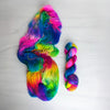 Love Yourself - Hand dyed yarn, rainbow of fuchsia magenta yellow blue purple orange - Andrea Gibson Poetry inspired