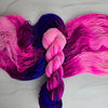 First Date -  Hand dyed variegated yarn -purple blue Violet fuchsia pink