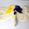 Nonbinary flag Think outside the box AP Style - assigned pooling variegated yarn -white yarn with a pop of yellow black purple  - LGBTQIA gay pride
