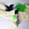 Aromantic Table for one AP Style - assigned pooling variegated yarn -white yarn with a pop of green grey black  - LGBTQIA gay pride