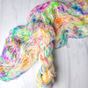 Fabulous Confetti - Hand dyed yarn, white with splashes of rainbow of fuchsia magenta yellow blue purple orange