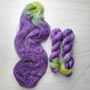 Shock - Hand dyed yarn, assigned pooling - Nightmare Before Christmas inspired collection - light purple green moss