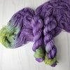 Shock - Hand dyed yarn, assigned pooling - Nightmare Before Christmas inspired collection - light purple green moss