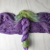 Shock - Hand dyed yarn, assigned pooling - Nightmare Before Christmas inspired collection - light purple green moss