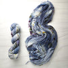Deadly Nightshade - Hand dyed yarn - Nightmare Before Christmas inspired collection - blue grey with speckles purple green moss