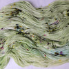 I'll be holding on to you - Hand dyed yarn, light moss green with dark moss green and purple speckles inspired by twenty one pilots 21 lyrics