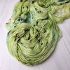 I'll be holding on to you - Hand dyed yarn, light moss green with dark moss green and purple speckles inspired by twenty one pilots 21 lyrics
