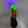 Harlequin Demon - Hand dyed yarn, assigned pooling - Nightmare Before Christmas inspired collection -  black orange neon green glows under blacklight
