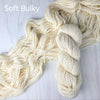 Undyed Yarn - Soft Bulky - Bulky 2-ply 100g skein, white extra soft superwash merino wool size 5 yarn