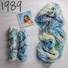 1989 - Hand dyed yarn, light blue grey white - Taylor Swift inspired