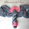 Flowers in the rain - Hand dyed yarn - SW Merino Fingering Weight pink and grey