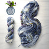 Deadly Nightshade - Hand dyed yarn - Nightmare Before Christmas inspired collection - blue grey with speckles purple green moss