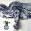 Deadly Nightshade - Hand dyed yarn - Nightmare Before Christmas inspired collection - blue grey with speckles purple green moss