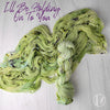 I'll be holding on to you - Hand dyed yarn, light moss green with dark moss green and purple speckles inspired by twenty one pilots 21 lyrics