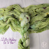 I'll be holding on to you - Hand dyed yarn, light moss green with dark moss green and purple speckles inspired by twenty one pilots 21 lyrics