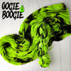 Oogie Boogie - Hand dyed yarn - Nightmare Before Christmas inspired collection - neon glows under blacklight lime green and black