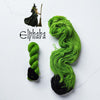 Elphaba - Hand dyed Color Pooling yarn - assigned pooling yarn - sour apple green and black - wizard of oz wicked inspired