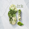 Proof That You're Alive - Hand dyed variegated yarn - Indie Song Tracks collection - Merino Fingering to worsted dyed to order - white moss green and speckles