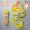 My Little Sunshine - Hand dyed yarn, white peach light yellow with green