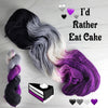 I'd Rather Eat Cake - asexual flag - Hand dyed variegated yarn - purple white grey black -  gay pride LGBTQ