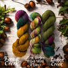 Rose Garden Filled With Thorns - Hand dyed variegated yarn - moss green forest lichen with burgundy maroon pops