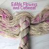 Edible Flowers and Fungi - Hand dyed yarn - pastel cream with purple pink violet speckles