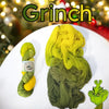 Grinch - Hand dyed christmas yarn, Green Chartreuse black spots