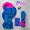 Mongo is Appalled - Hand dyed Assigned Pooling yarn, Fingering Weight, inspired by Dungeon Crawler Carl book series - brilliant blue with a pop of hot pink