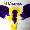 Vikings - Hand dyed yarn -  Fingering to bulky- purple yellow white team colors Minnesota