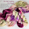 I'm not looking for roses - Hand dyed yarn,  white green brown purple speckled, peach pink moss berry mauve - Andrea Gibson Poetry inspired