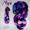 Nyx - Hand dyed yarn, Fingering Weight, speckled inspired by ACOTAR by Sarah J Maas -  White with black blue berry pink purple similar to Feyre and Rhysand colorways