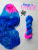 Mongo is Appalled - Hand dyed Assigned Pooling yarn, Fingering Weight, inspired by Dungeon Crawler Carl book series - brilliant blue with a pop of hot pink