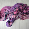 Pink Tantrum - Hand dyed yarn - dyed to order on fingering sock DK sport worsted Aran or bulky yarn - variegated pink purple yarn with heavy dark blue and pink speckles