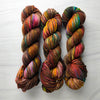 Stay Alive - Hand dyed Variegated yarn -  transformation series - twenty one pilots inspired - Fingering to bulky-  brown caramel rust rainbow with pink blue yellow pops 21 pilots