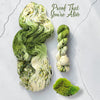 Proof That You're Alive - Hand dyed variegated yarn - Indie Song Tracks collection - Merino Fingering to worsted dyed to order - white moss green and speckles