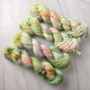 Willow - Hand dyed yarn - Taylor Swift inspired - pasted green pink yellow speckled evermore
