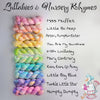Rain Rain Go Away - Hand dyed variegated yarn -pastel aqua turquoise blue with rainbow pops - lullabies and nursery rhymes collection