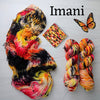 Imani - Hand dyed variegated yarn, Fingering Weight, inspired by Dungeon Crawler Carl book series - white orange red black monarch butterfly