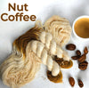 Nut Coffee - Hand dyed assigned color pooling yarn - SW Merino Fingering Weight warm brown pop with cream base and brown speckles